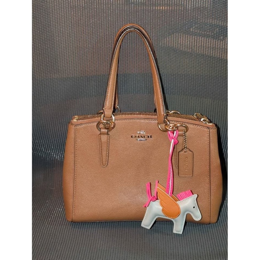 Coach Christie Carryall Small Pebbled Leather Satchel Cognac‎ F57523